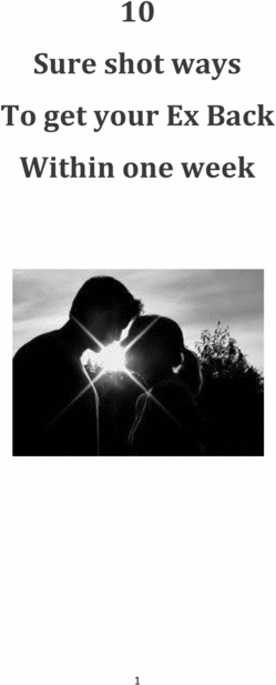 Product picture 10 ways to get your ex back in 7 days